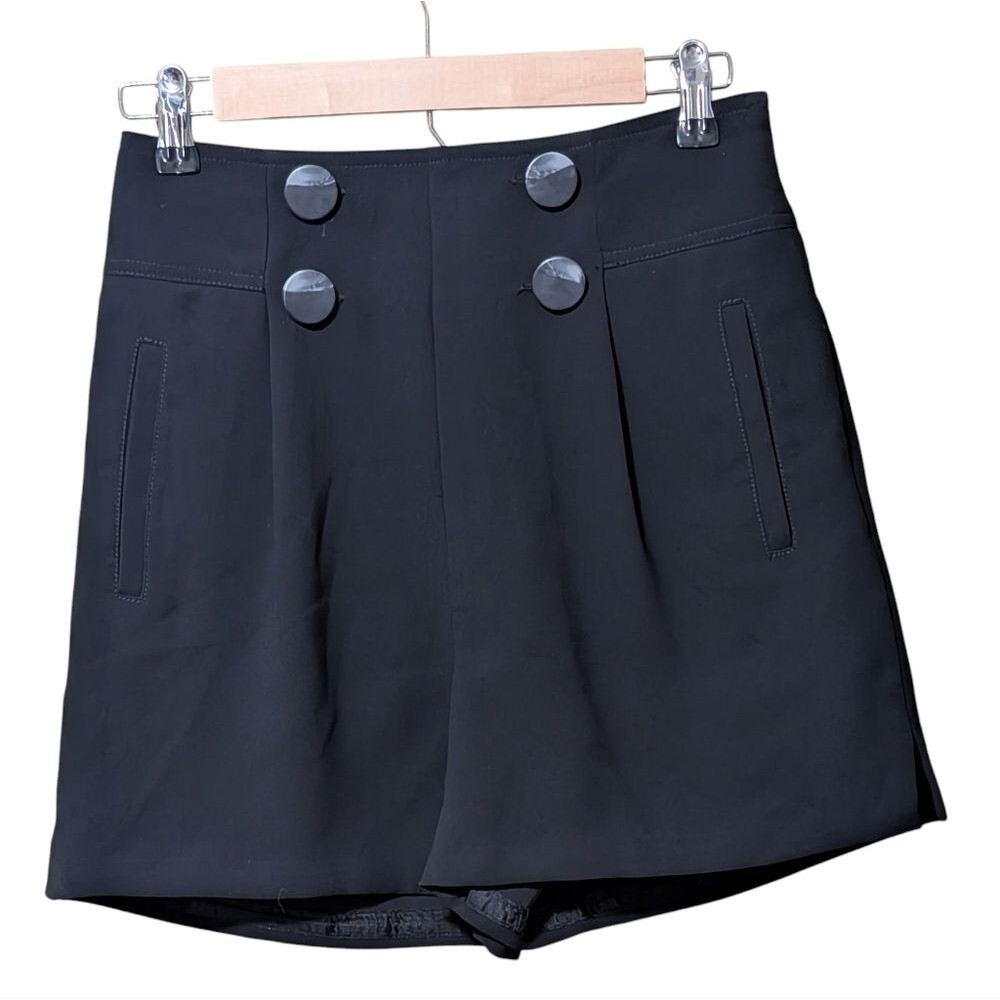 Anthropologie dressy Black Shorts Women's size 0 nautical buttons sailor preppy